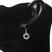 Black Onyx Silver Earrings, e367h